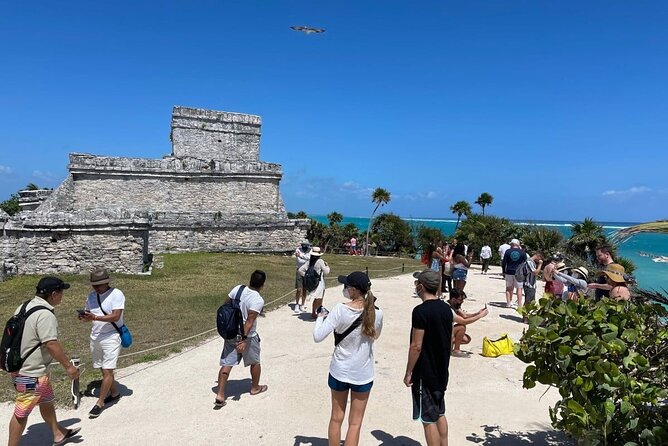4x1 Full Day Tour: Tulum, Coba, Cenote and PDC, from Cancun - First Stop, Tulum Cliffside: What You See in About 90 Minutes