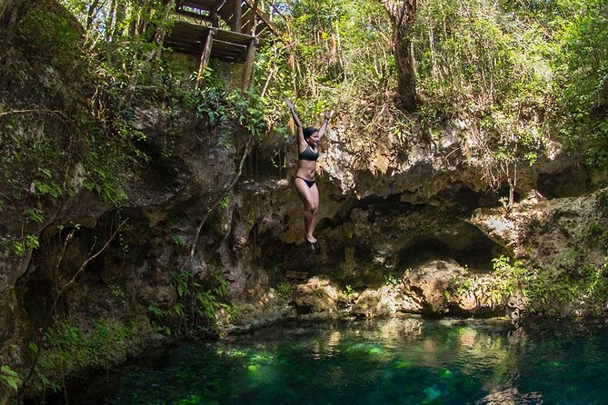Admission Ticket to Cenotes Zapote EcoPark - Zip line fun: water and jungle runs above the cenotes