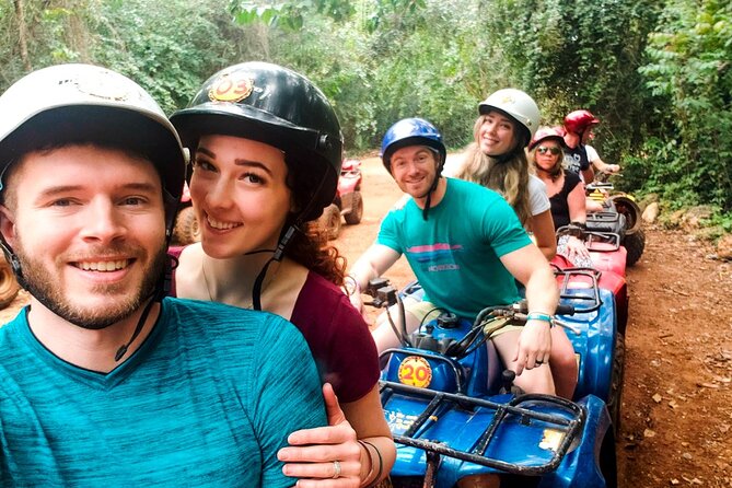 Amazing ATV (single) Cenote and Ziplines with Transfer from Playa del Carmen - Cenote Cooling Stop: Semi Open Cave Swim, Snorkel, and Slides