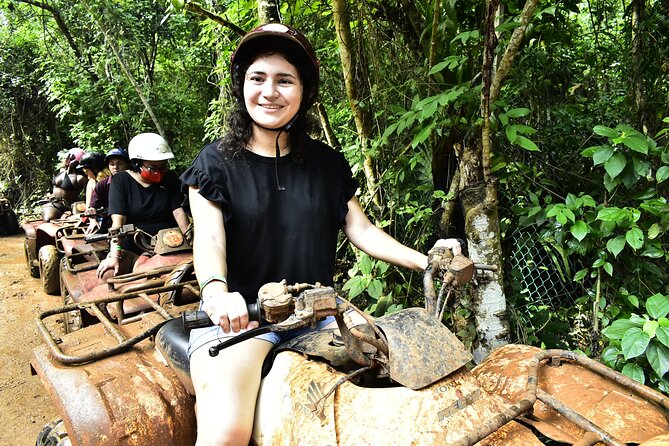 ATV adventure with cenote, ziplines, snack and transport from Cancun or Riviera - Mayan Cenote Time: Tarzan Swing or Ladder Descent