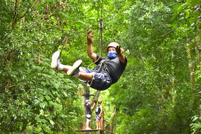 ATV Combo Horseback Riding, ATV, Ziplines, Cenote and Lunch - Zip Lines First: Speed Over the Trees and the Phone Rule