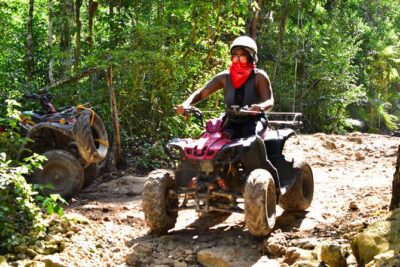 ATV’s (shared), Ziplines & Cenote! Half-Day with Transportation from Cancun