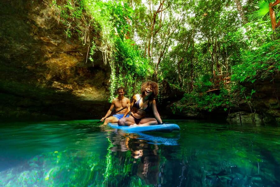 Cancún: Cenotes Adventure with Tequila Tasting & Mayan Snack - Zipline and jumping platform: the adrenaline section