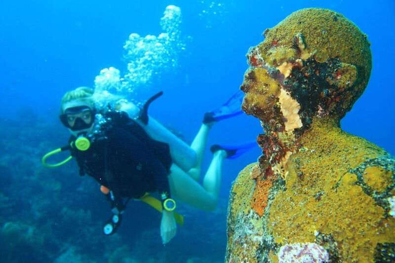 Cancun: Dive Underwater Museum & Manchones Reef - Underwater Museum: art you can watch become marine home