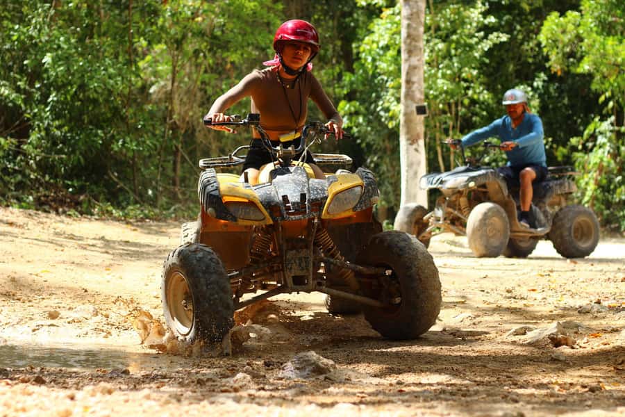 Cancun: Mayan Jungle Rush Zipline, ATV, & Cenote Tour - ATV through rugged jungle trails, with a guide you actually follow