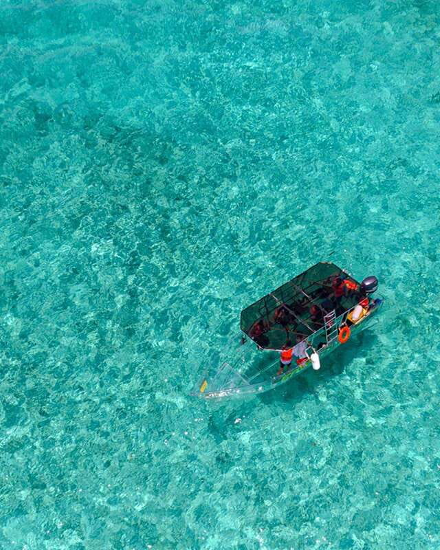 Cancún: Nichupté Lagoon Transparent Boat Tour with Drinks - Nichupté Lagoon from below: the transparent-boat effect