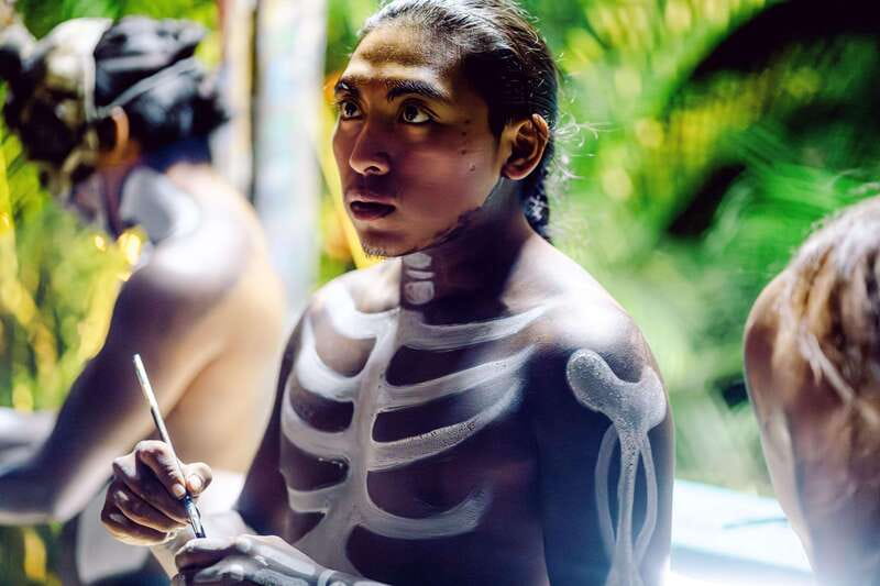 Cancun or Merida: Day of the Dead with Taco buffet - Mayan body painting workshop, tradition with a purpose