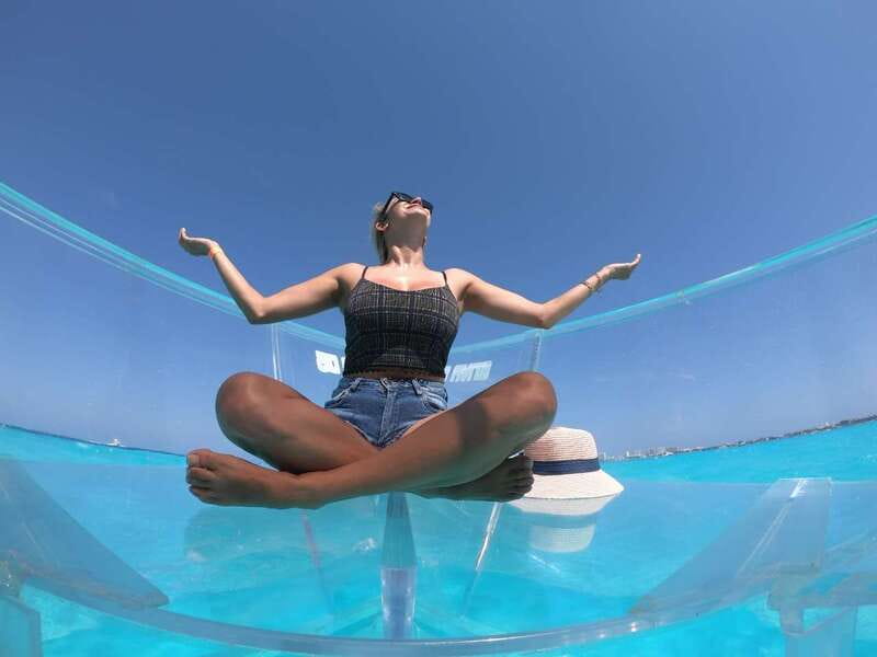 Cancun: Transparent Boat Tour with Drinks - The Reef Portion: Caribbean Sea Colors and Wildlife Time