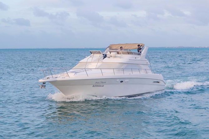 Cancun Yacht Tour - SEARAY YACHT 46 FT GREAT FOR SUNSET 15 PEOPLE MAX 25P9 - Sunset Versus Daytime Sailing to Isla Mujeres
