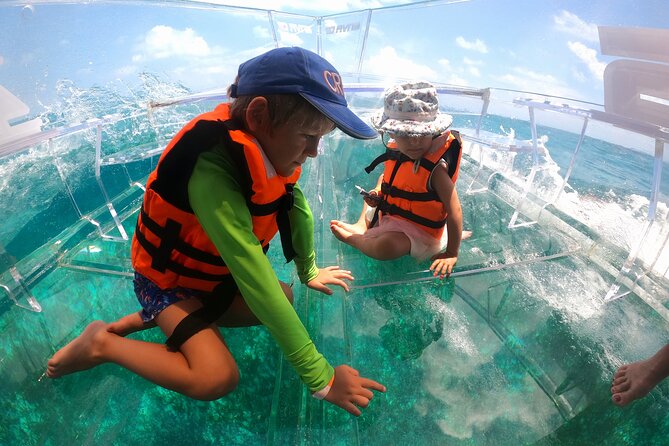 Clearboat: Glass-bottom boat ride to the Caribean Sea - The Cancun route: Playa Langosta reef, turtles, and bright Caribbean water