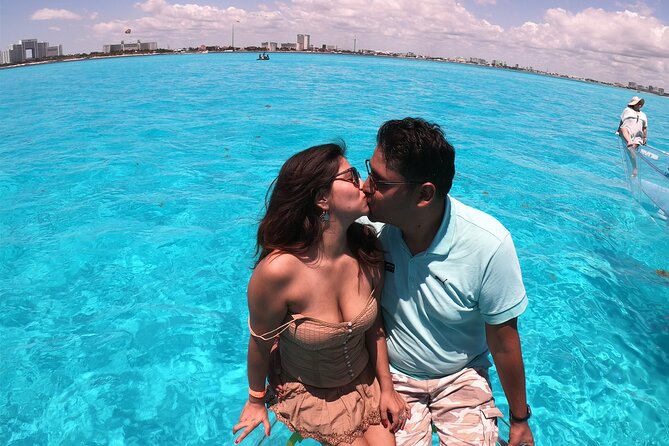Clearboat: Glass-bottom boat ride to the Caribean Sea - Isla Mujeres departures: crystal water close to the island