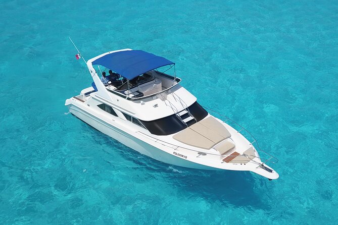Deluxe Yacht 48FT with FlyBrige Rental in Cancun - The 4-Hour Charter: Isla Mujeres and a Snorkel Option