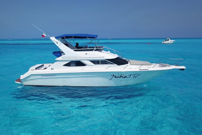 Deluxe Yacht 48FT with FlyBrige Rental in Cancun - Included Gear and the Own-Food, Own-Adult-Beverage Approach