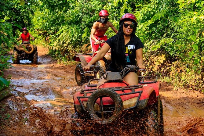 Drive an Atv shared, swim in a Cenote and ziplines in the Cancun - Zip Lines: The Fun Part, With Real Expectations