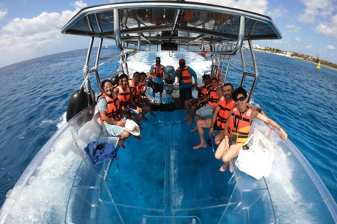 Excursion to Reefs in a transparent boat from Cancun - Transparent Boat Reef Time in Cancun