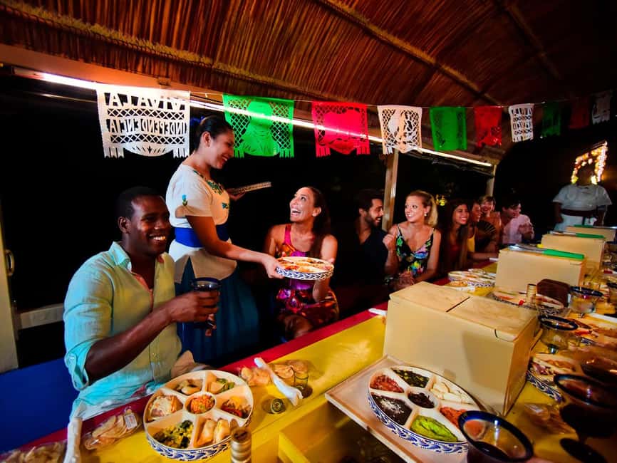 From Cancun: All-Inclusive Xoximilco Park Admission - Your nighttime trajinera ride through the canals