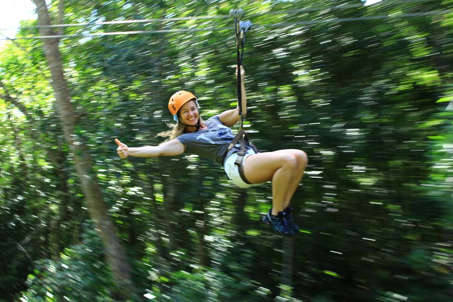 From Cancun: ATV, Cenote, and Rappelling Jungle Experience - Ziplining Over the Jungle: The 1-Kilometer Main Line