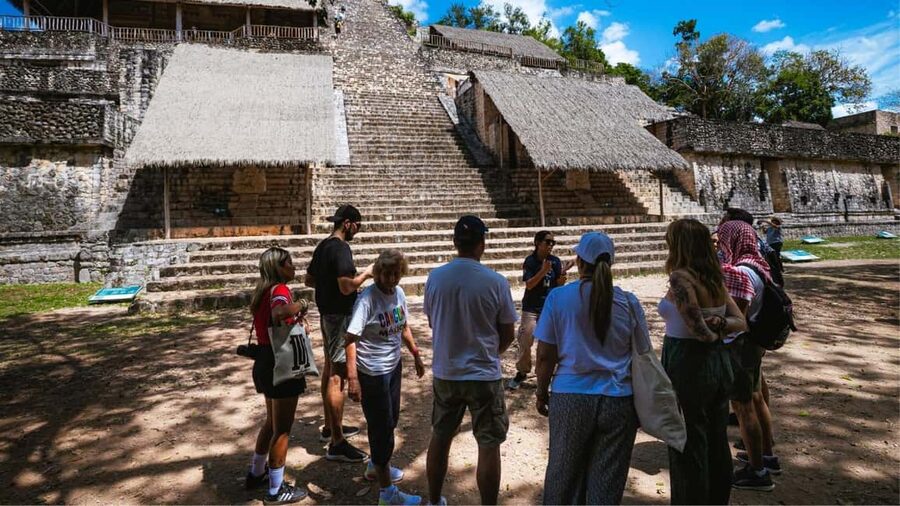 From Cancun: Ek Balam and Cenote Tour with Lunch & Transfer - Ek Balam: climbing one of Mesoamerica’s big Maya structures