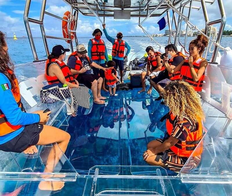 From Cancun: Glass Boat Sightseeing Trip - A 75-Minute Glass Boat Ride on Nichupte Lagoon and the Caribbean