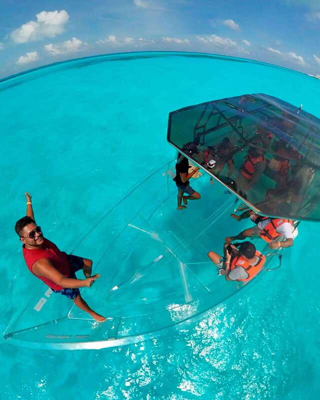 From Cancun: Glass Boat Sightseeing Trip - Guides, beer, and keeping the hour-plus enjoyable