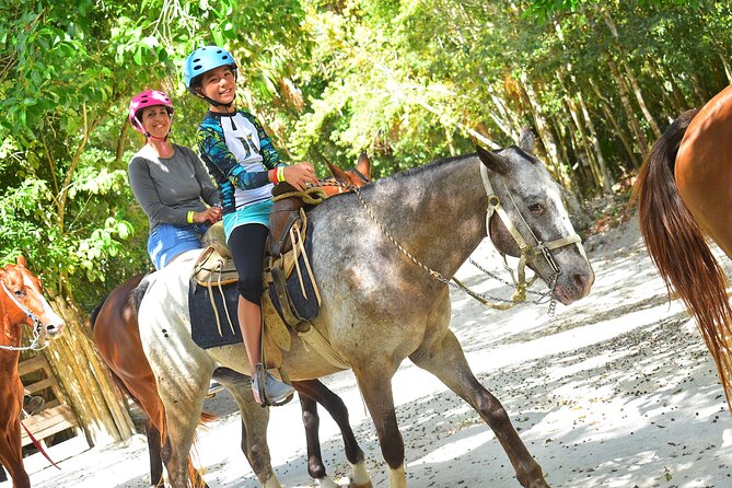 Horseback riding and ATV in the jungle, Ziplines, Cenote & Lunch - Zip line circuit in the Mayan jungle: views plus safety gear