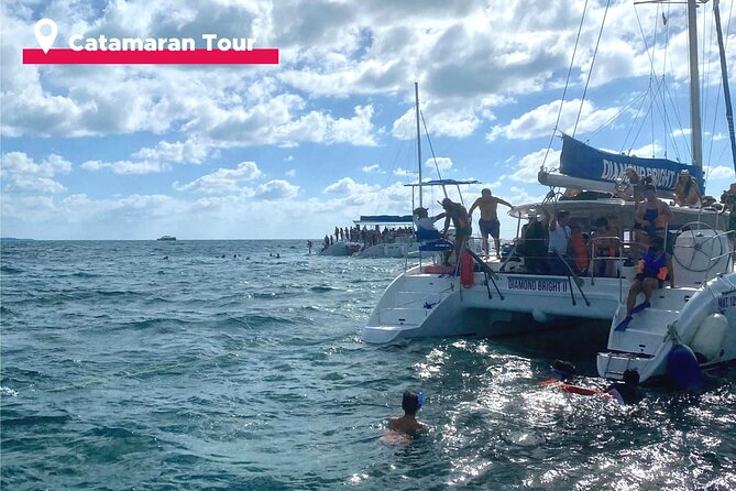 Isla Mujeres Catamaran + Snorkel + Open Bar on board + Buffet - Snorkeling gear, reef time, and spinnaker flying (when weather allows it)