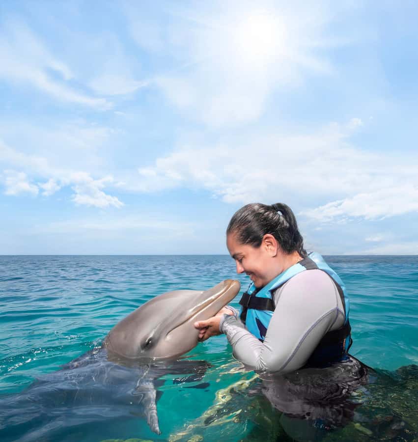 ISLA MUJERES: Dolphin Royal Connection & buffet from Cancun - Deeper water free connection: what you get during the “without mask” time