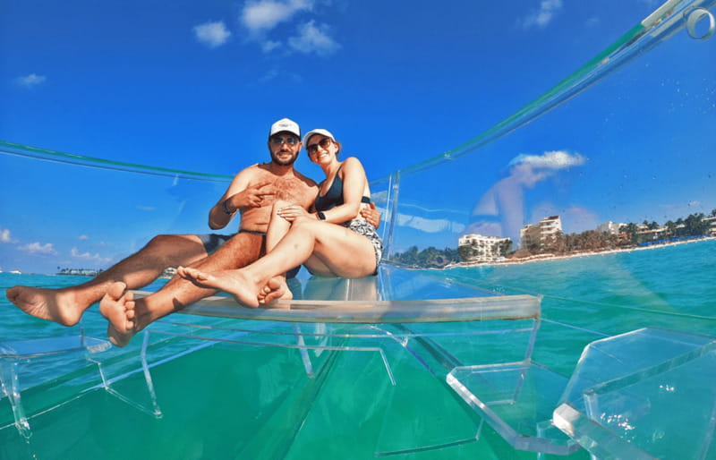 Isla Mujeres: Excursion Crystal Boat Tour at the Caribbean - El Farito Reef: Colorful Fish Watching Without the Swim