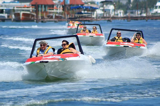 Jungle Tour In Cancun, drive a speedboat through the lagoon with your companion - Speedboat control, mangroves, and Punta Nizuc in one compact outing