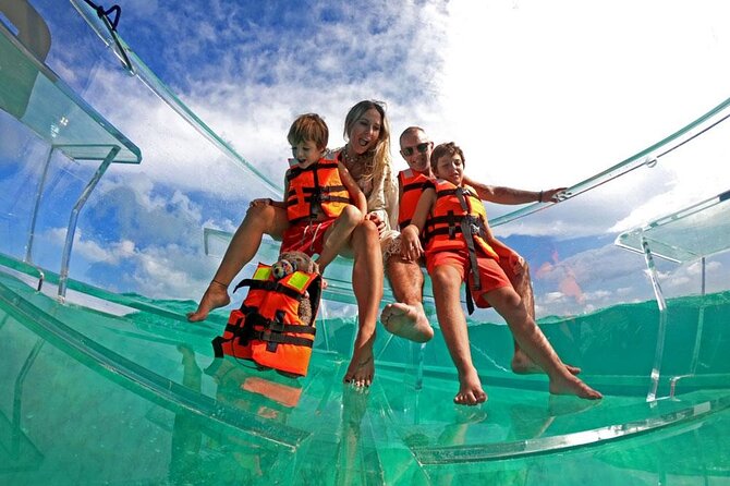 Live Cancun from our Transparent Boat - Stop 1: Nichupte Lagoon Wildlife Watching Without the Snorkel Setup
