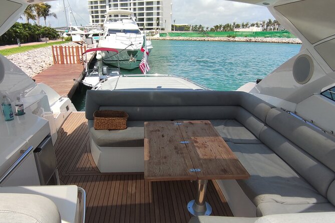 Luxury Sunseeker 50 - 6 hs Cancun - Isla Mujeres (MagicSea-SS) - Snorkel and Swim Near Isla Mujeres: Gear Is Included, Comfort Is the Real Win