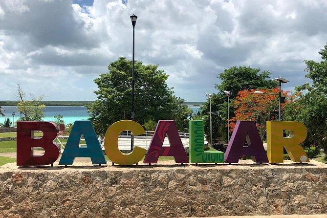 Magical BACALAR TOUR with Pontoon Boat ride. (Transportation + Breakfast + Food) - The lagoon and cenote route, including Canal de los Piratas