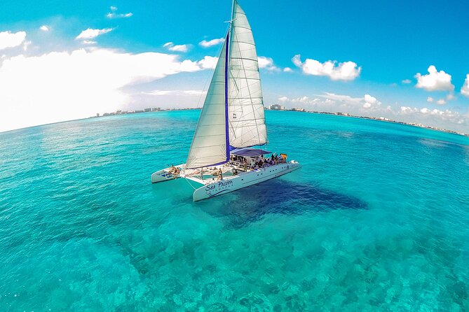 Private Catamaran from Cancun to Isla Mujeres | For up to 100 pp - Isla Mujeres Time at Playa Norte (Plus Boat Relax Time)