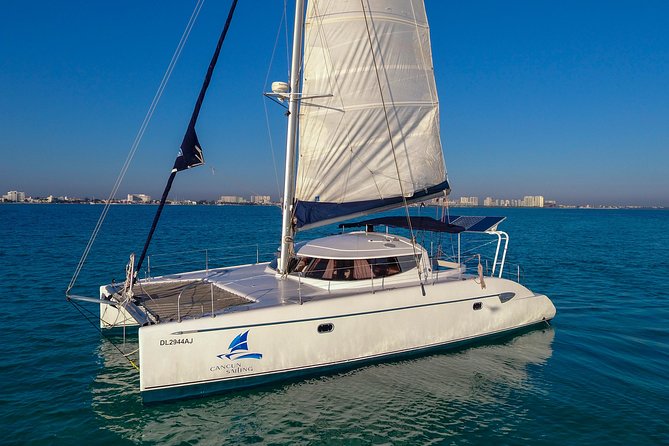 Private Catamaran from Cancun to Isla Mujeres | For up to 30 pepl - Stop 1: Museo Subacuatico de Arte and Manchones reef snorkeling