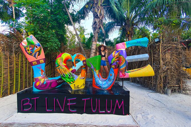 Private City Tour Tulum - Stop 1 at Sfer Ik Tulum: wood-made craft displays and monuments