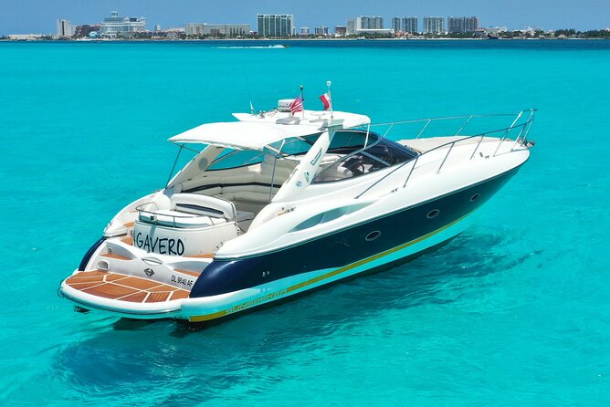Private Premium Yacht 46FT Rental in Cancún - 6 and 8 hours: more Isla time, inner bays, and optional beach lunch