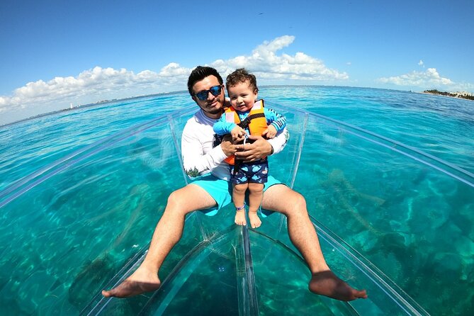 Private Tour Isla Mujeres excursion in Transparent Boat - Transparent Boat Reef Viewing, Without the Hassle