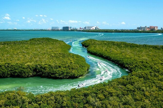 Shared Jungle Speed Boat Tour in Cancun - From lagoon to sea: the reef snorkeling stop