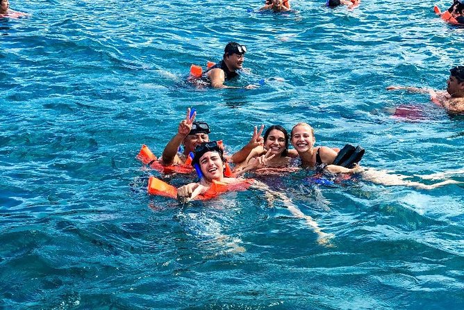 Snorkel and swim in Cozumel el Cielo Reef, Palancar and Colombia - El Cielito Beach swim time, a break from reef-only snorkeling