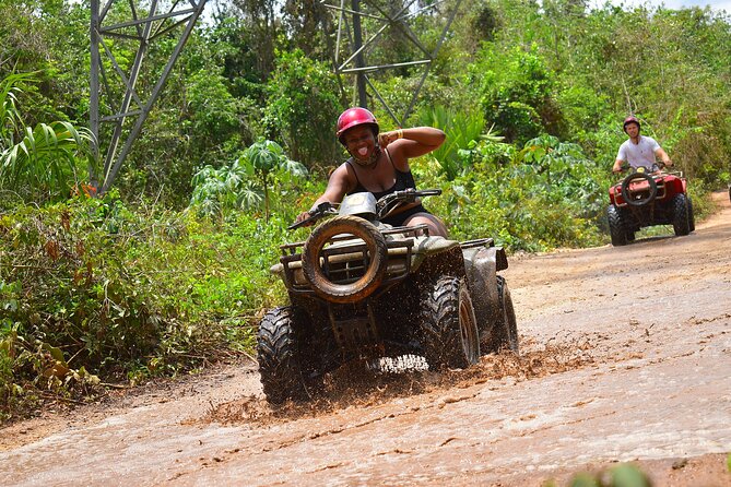 Super Combo ATV in Cancun with Zipline, Snorkel, Cenote, transfer - Cooling Off in a Mayan Cenote After a Full Throttle Day