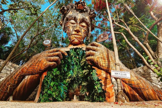 Tulum Ruins visit cenotes house turtle and Sculpture Come to Light - Casa Tortuga cenotes and the turtle house: four swims, one complex